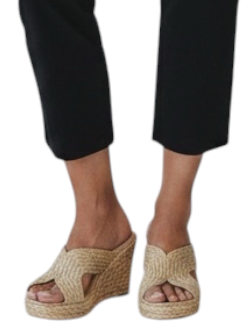 MARC FISHER Kalisha Espadrille Raffia Wedge Size 8.5 -- COASTAL SUMMER VIBES